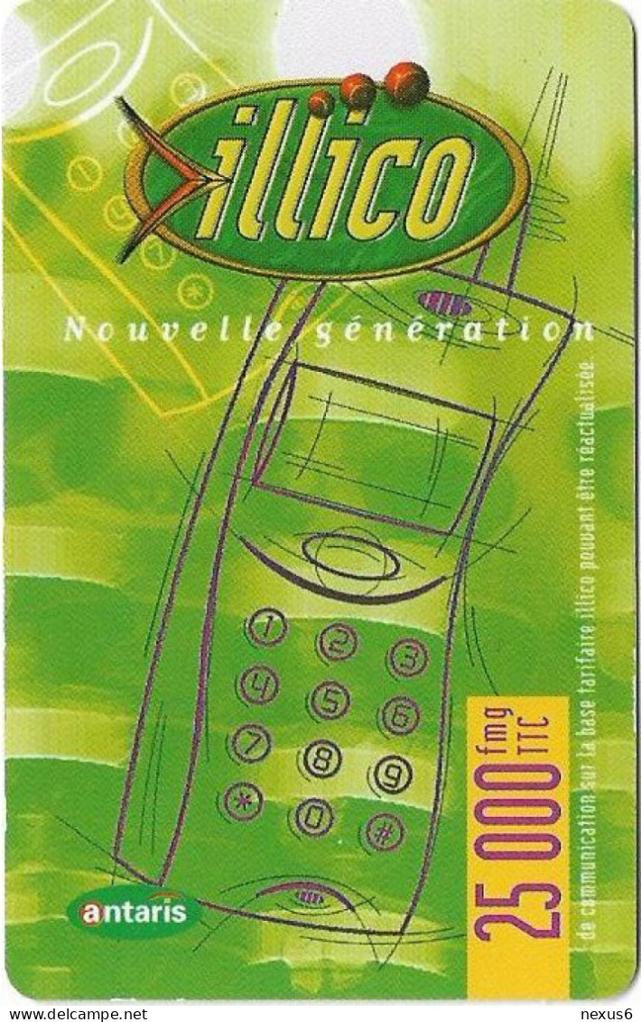 Madagascar - Illico - Antaris Green Phone, Thin CN, GSM Refill 25.000Fmg, Used - Madagascar