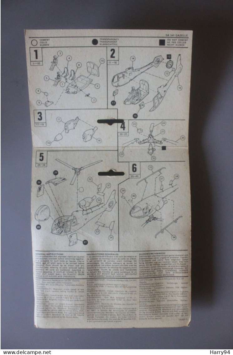 Maquette Kit Construction Hélicoptère SA.341 Gazelle Airfix Sous Blister Scellé - Helikopters