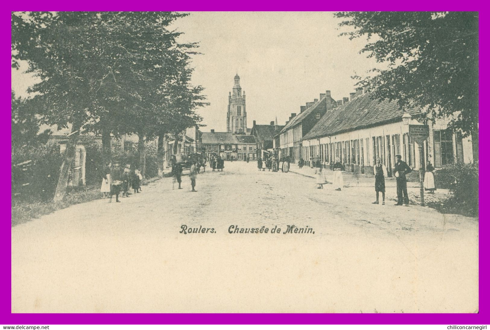 * ROESELARE - ROULERS - Chaussée De Menin - Animée - RUMBEKE 1907 - Roeselare