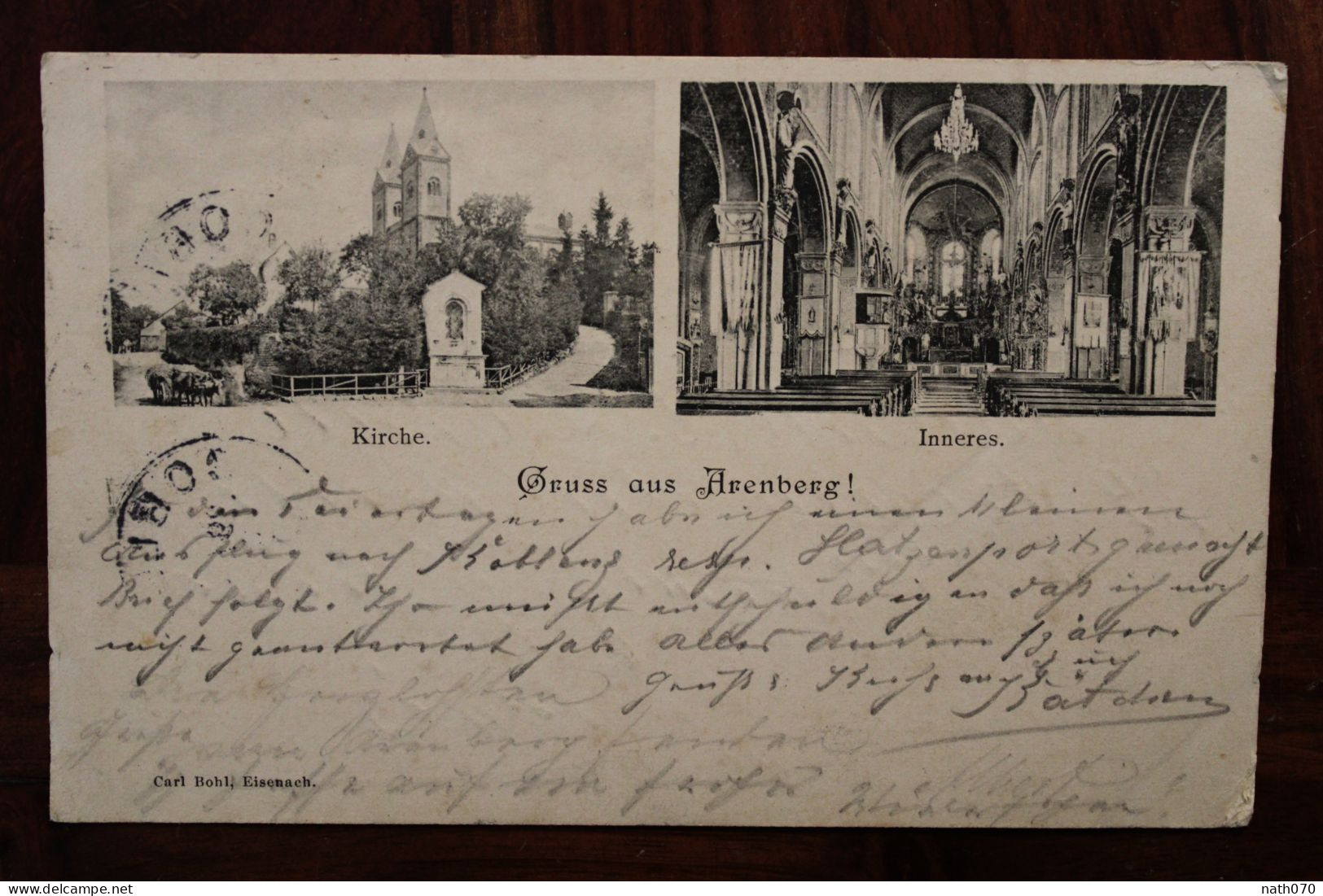 AK 1898 Cpa Gruss Aus Gruß Arenberg Kirche Inneres Deutsches Reich Litho Voyagée - Otros & Sin Clasificación