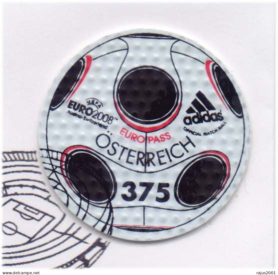 UEFA Euro Football Championship, Adidas Stamp Made Of Polyurethane ODD UNUSUAL, Superb Condition Austria FDC - Fehldrucke