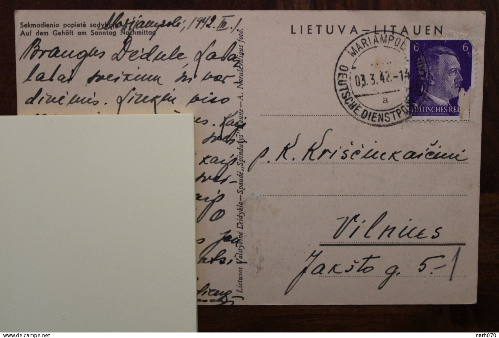 Cpa AK 1942 Ostland Deutsche Dienstpost Reich Marijampolė Lietuva Vilnius Lituanie Lithuania Besetzung - Litouwen