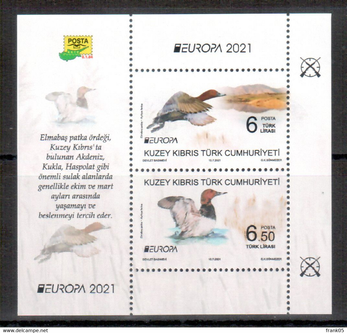 Türkisch-Zypern / Turkish Republic Of Northern Cyprus / Chypre Turc 2021 Block/souvenir Sheet EUROPA ** - 2021