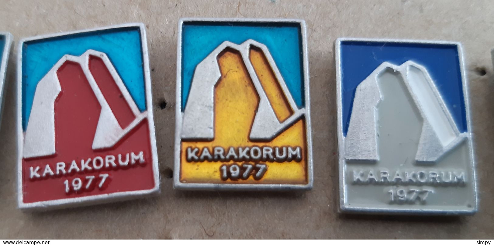 Yugoslav Mountaineering Expedition KARAKORUM 1977  Alpinism,  Slovenia Ex Yugoslavia Pins - Alpinismus, Bergsteigen