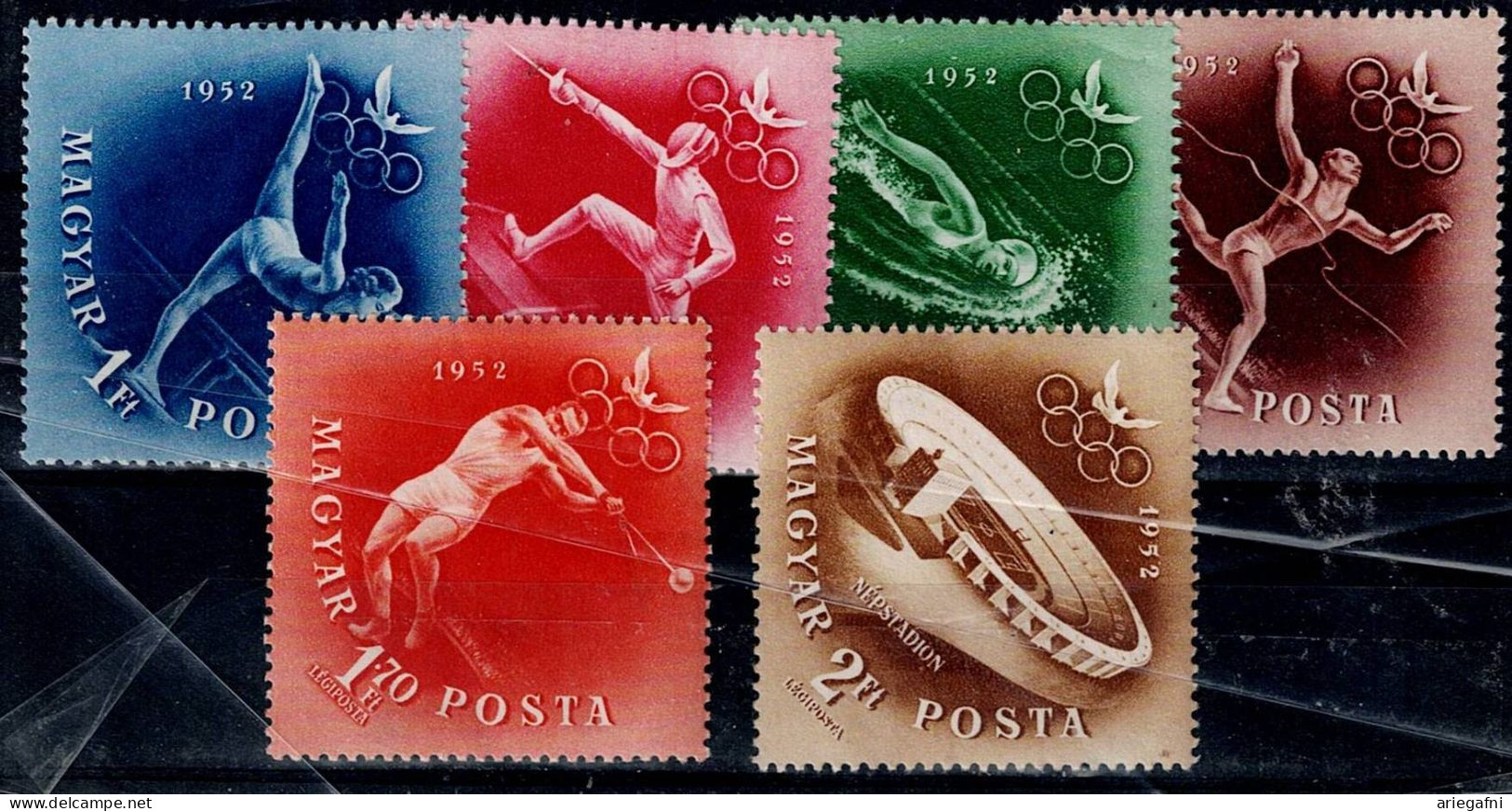 HUNGARY 1952 SUMMER OLYMPICS GAMES HELSINKI MI No  1247-52 MNH VF!! - Summer 1952: Helsinki