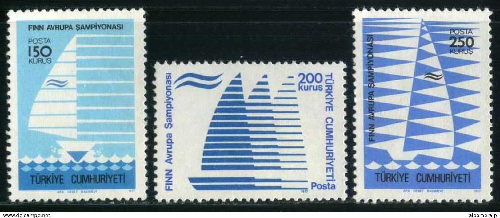 Türkiye 1977 Mi 2423-2425 [No Gum] Sailing Championship - Used Stamps