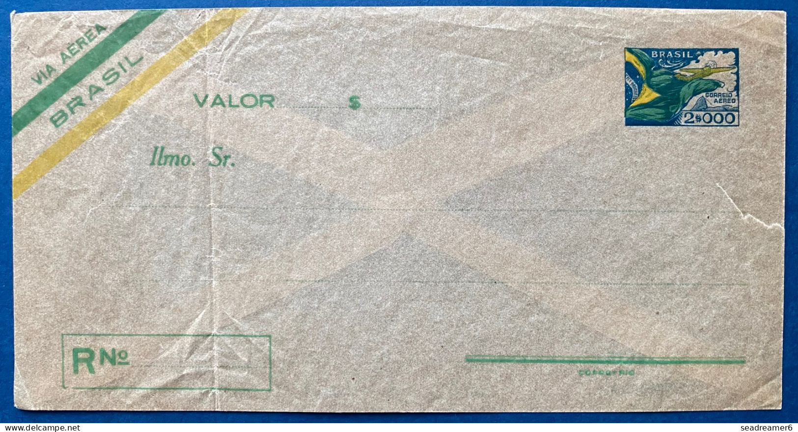 Brazil 1941 Registred Stationnery Letter Glassine Paper Of 2$000 Unused Translucent For Seing What Was Inside TTB - Aéreo