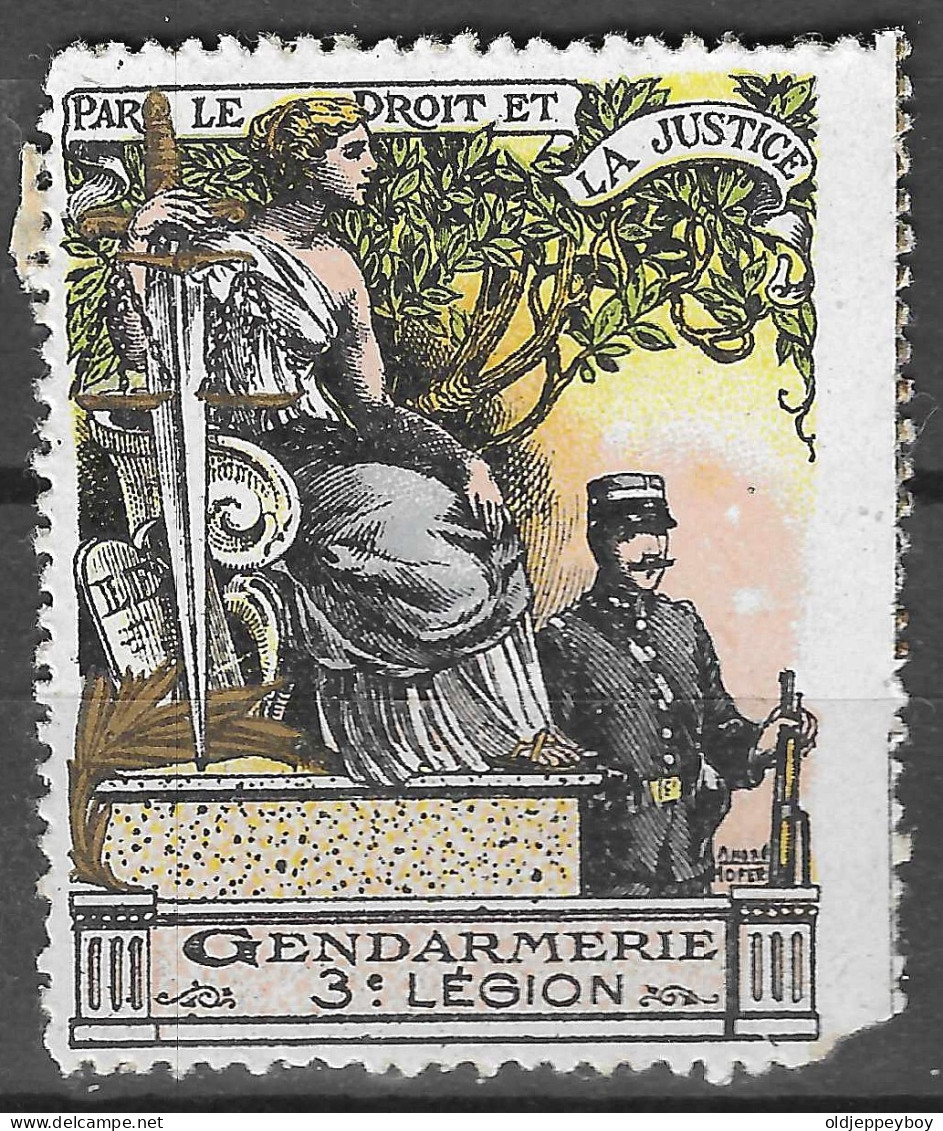 WWI WW1 Vignette Cinderella Delandre 3° LEGION GENDARMERIE MNH** GOMME ORIGINALE RARE Extra Fine - Cinderellas