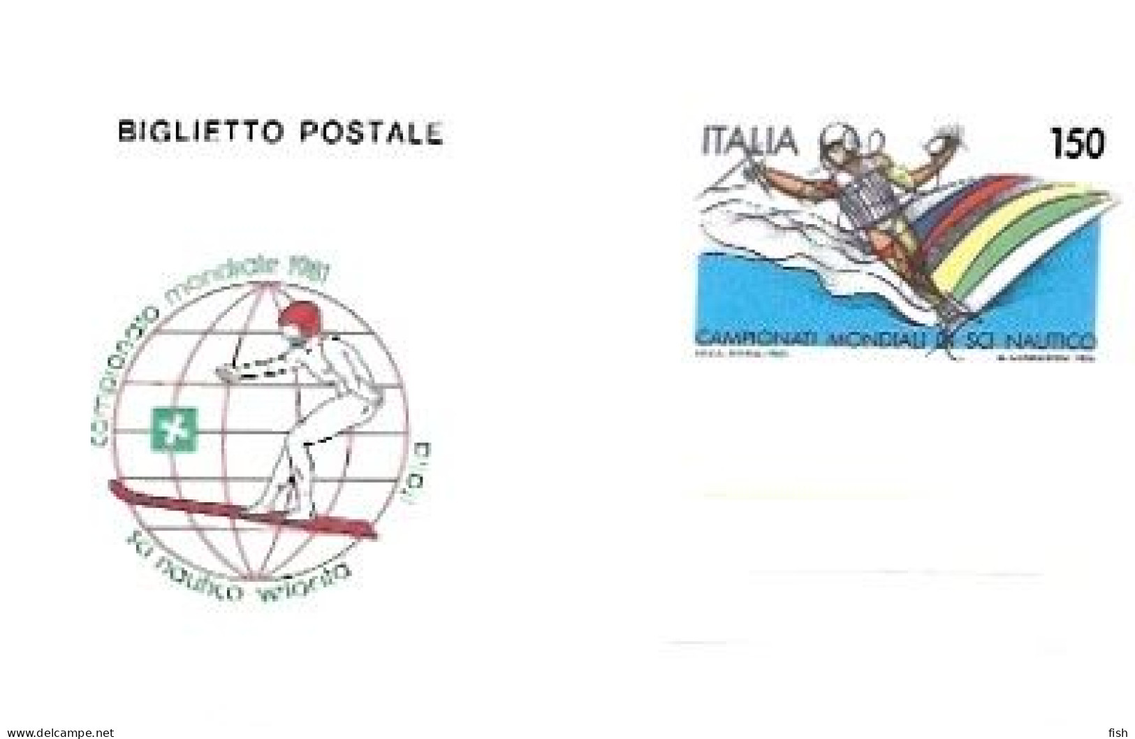 Italy ** & Stamped Stationery,  Ski Nautico, Velocidade, Campionato Mundial 1981 (7899) - Water-skiing