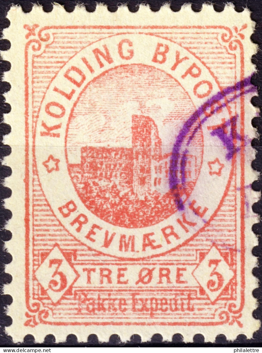 DANEMARK / DENMARK - 1888 - KOLDING Local Post 3 øre Rose - VF Used -b - Ortsausgaben