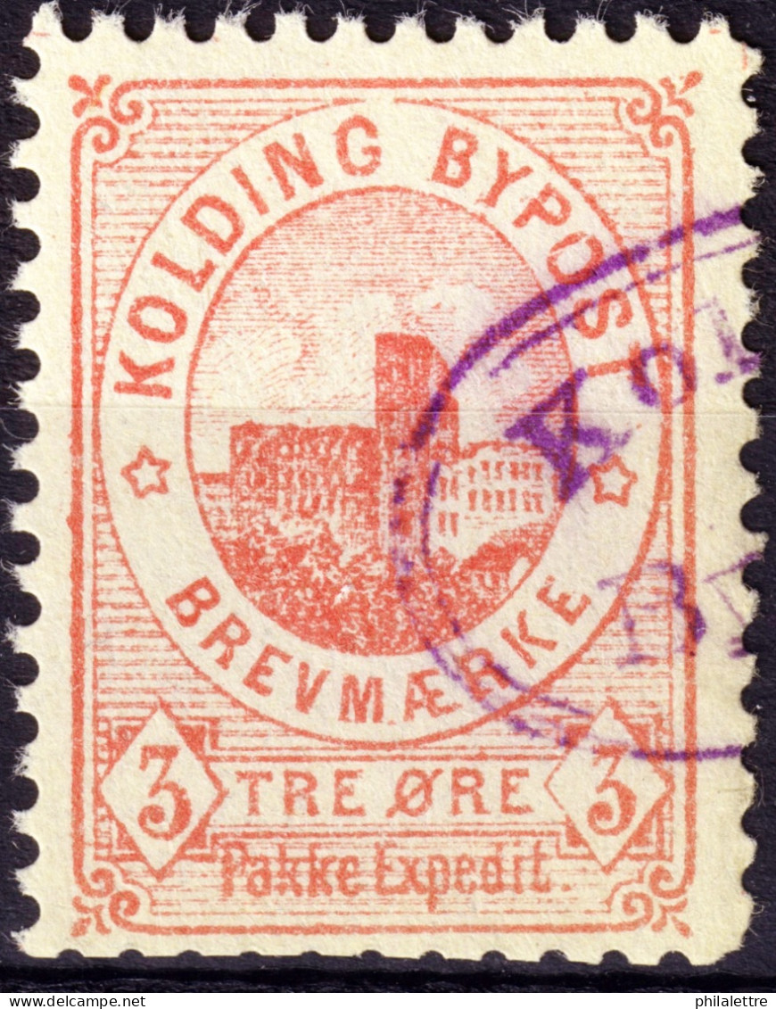 DANEMARK / DENMARK - 1888 - KOLDING Local Post 3 øre Rose - VF Used -c - Emissioni Locali