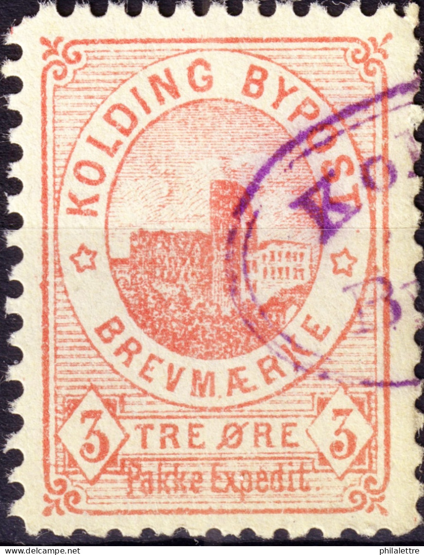 DANEMARK / DENMARK - 1888 - KOLDING Local Post 3 øre Rose - VF Used -d - Local Post Stamps