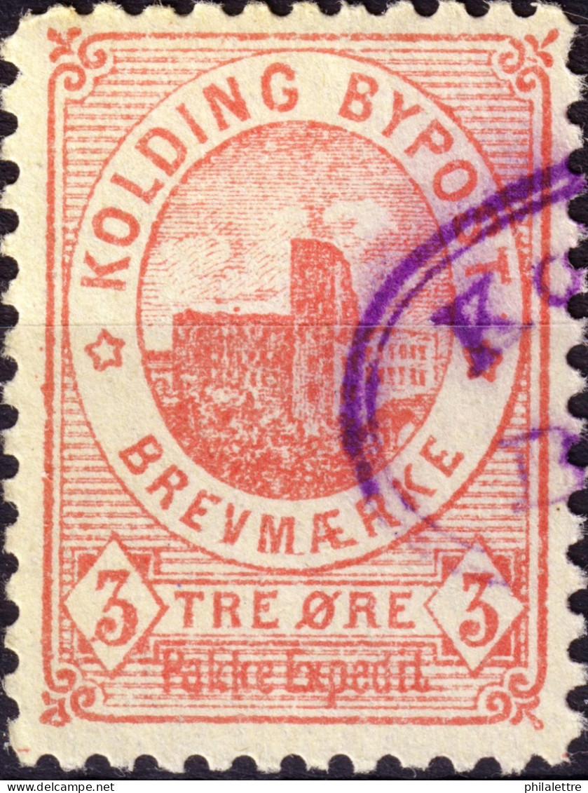 DANEMARK / DENMARK - 1888 - KOLDING Local Post 3 øre Rose - VF Used -e - Local Post Stamps
