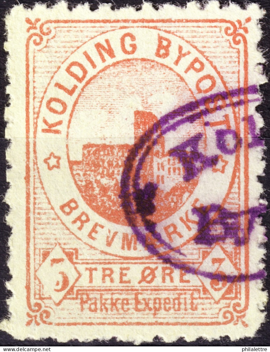 DANEMARK / DENMARK - 1888 - KOLDING Local Post 3 øre Rose - VF Used -h - Local Post Stamps