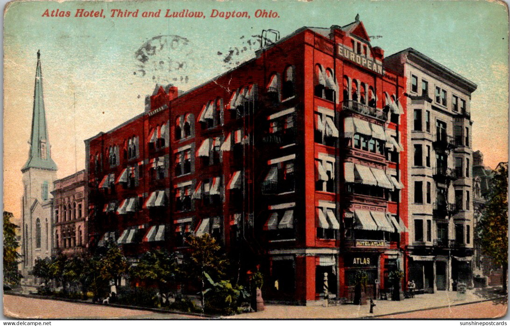 Ohio Dayton The Atlas Hotel Third Anf Ludlow 1911 - Dayton