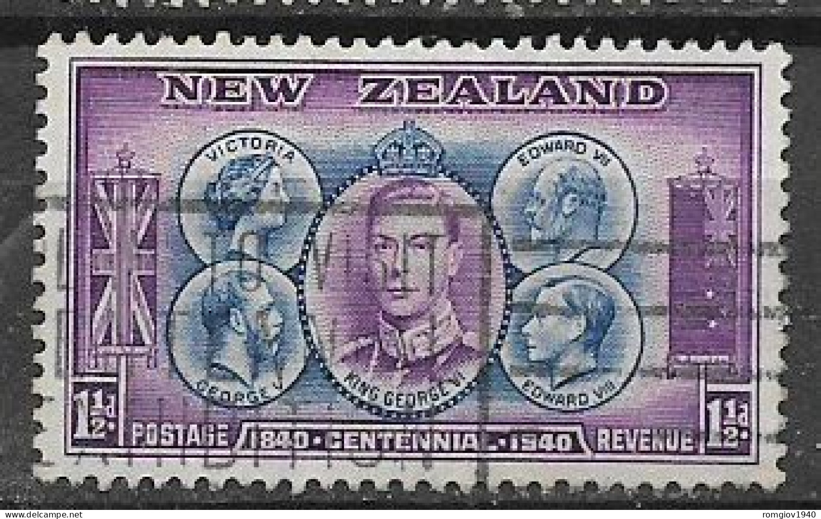 NUOVA ZELANDA  1940 CENTENARIO DELLA SOVRANITA' BRITANNICA  UNIF. 295   USATO VF - Used Stamps