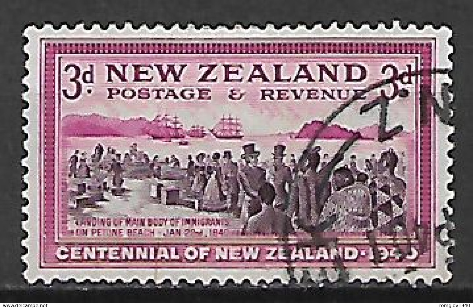NUOVA ZELANDA  1940 CENTENARIO DELLA SOVRANITA' BRITANNICA  UNIF. 298   USATO VF - Used Stamps