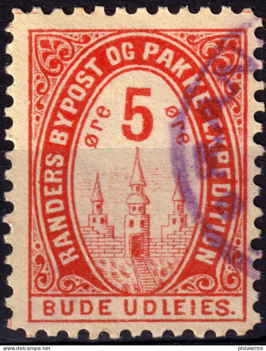 DANEMARK / DENMARK - 1887 - RANDERS Local Post 5 øre Red - VF Used -a - Emisiones Locales