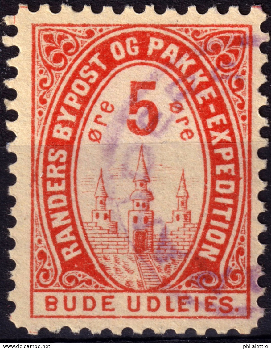 DANEMARK / DENMARK - 1887 - RANDERS Local Post 5 øre Red - VF Used -b - Local Post Stamps