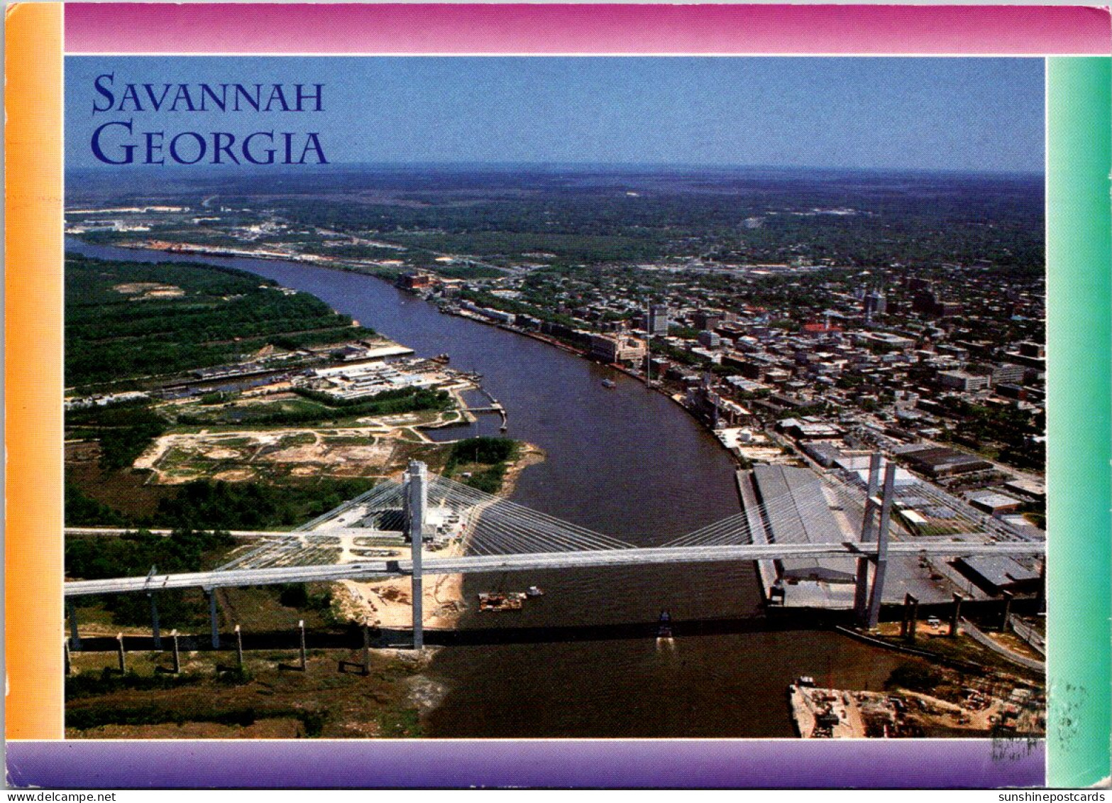 Georgia Savannah Riverfront Aerial View 1997 - Savannah