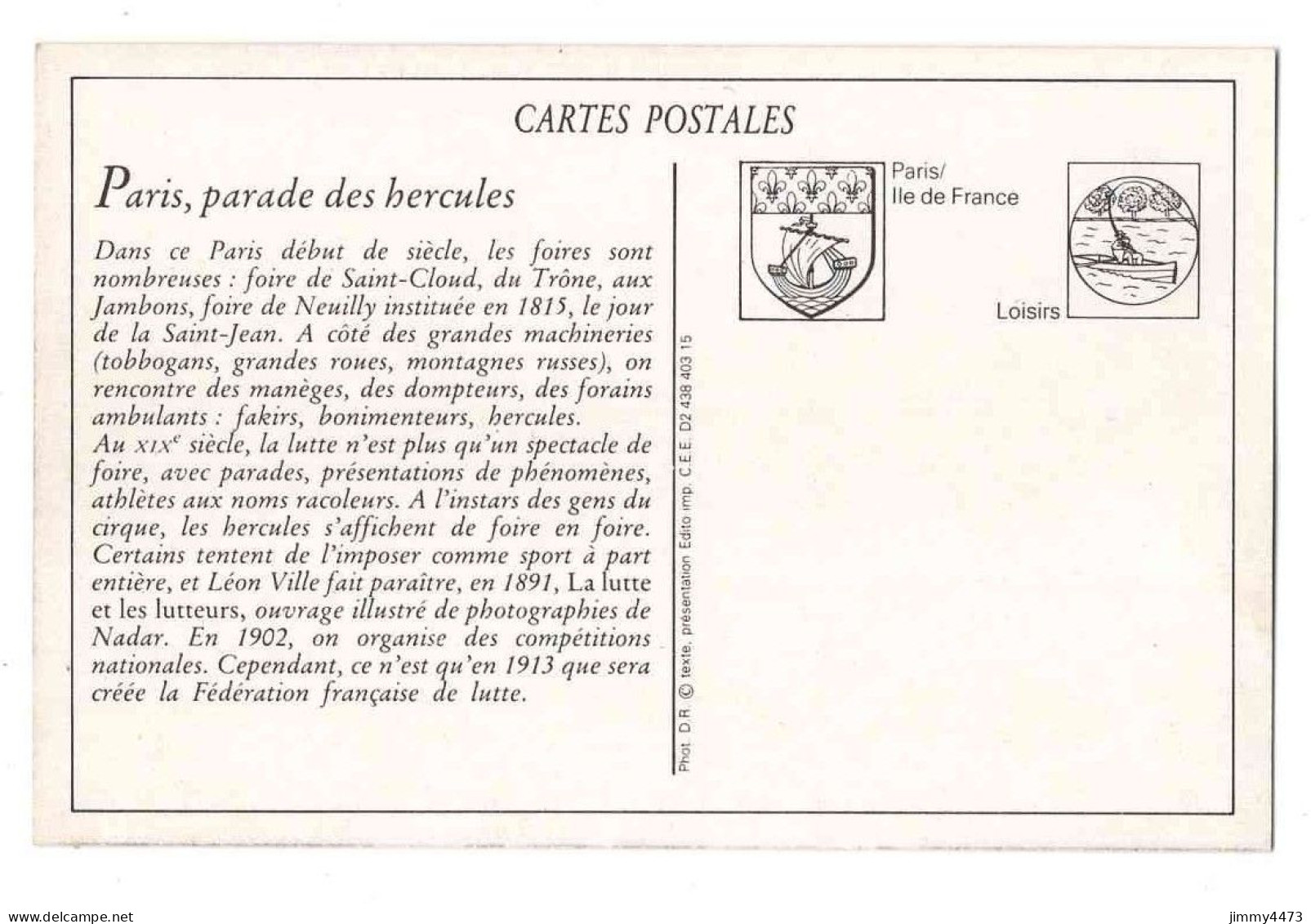 CPA (Repro) - PARIS - Parade Des Hercules ( Bien Animée ) - Texte Au Dos - Fairs