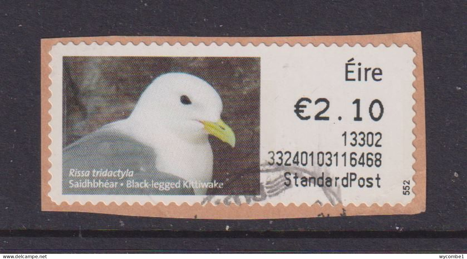 IRELAND - 2013 Black Legged Kittiwake SOAR (Stamp On A Roll) CDS Used On Piece As Scan - Oblitérés