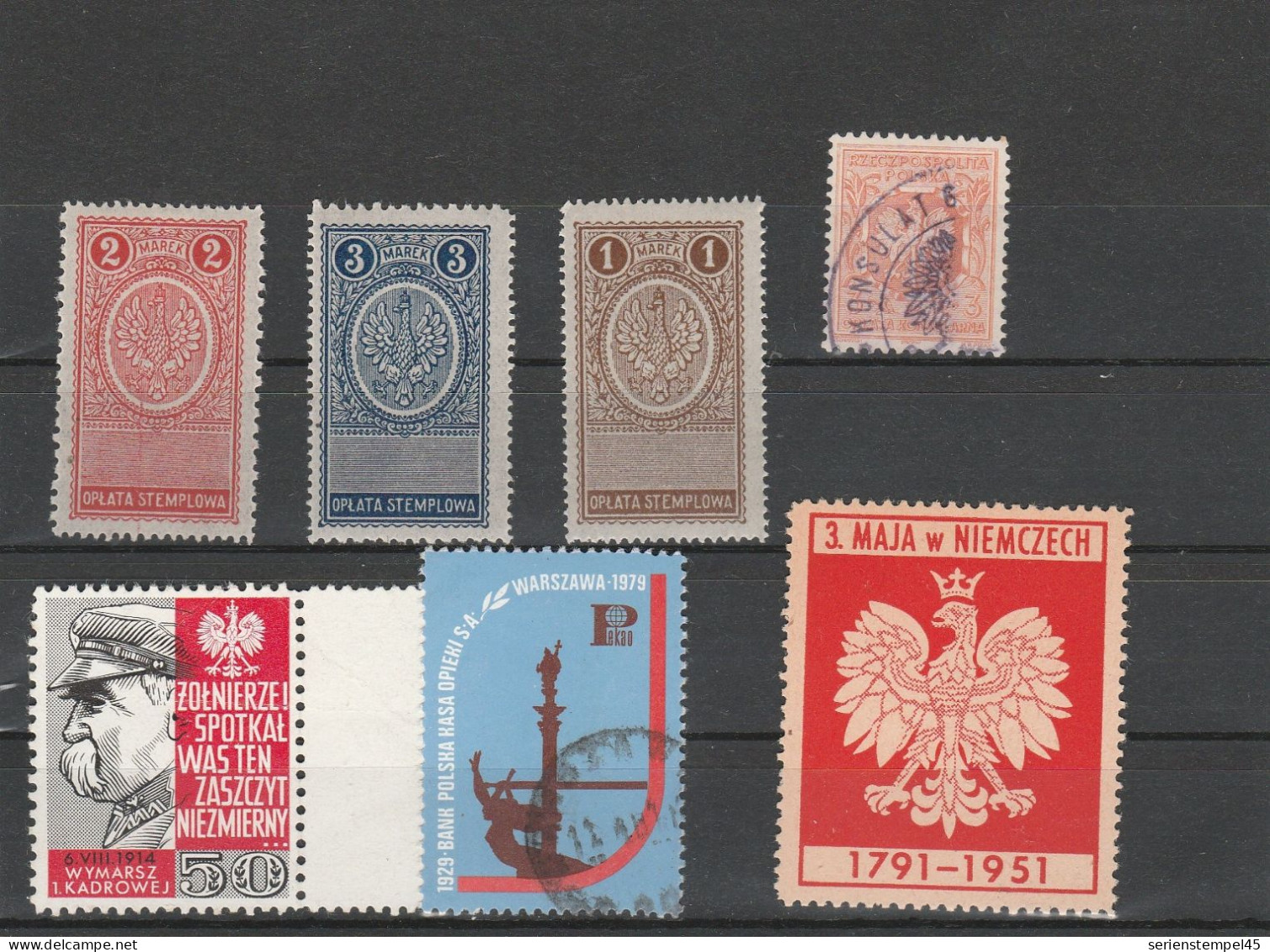 Polen  1919-1939 Republik  Vignetten 7 Verschiedene Siehe Bild - Labels