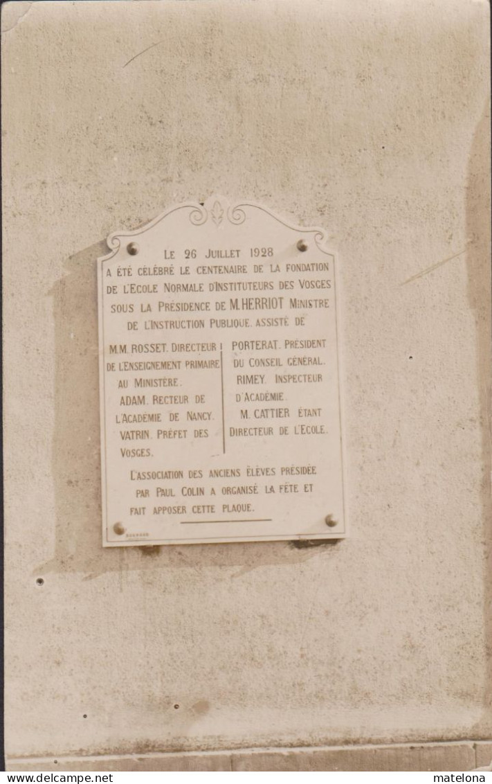 EVENEMENTS INAUGURATIONS CENTENAIRE DE LA FONDATION DE L'ECOLE NORMALE D'INSTITUTEURS DES VOSGES ...26/07/1928 - Inaugurations