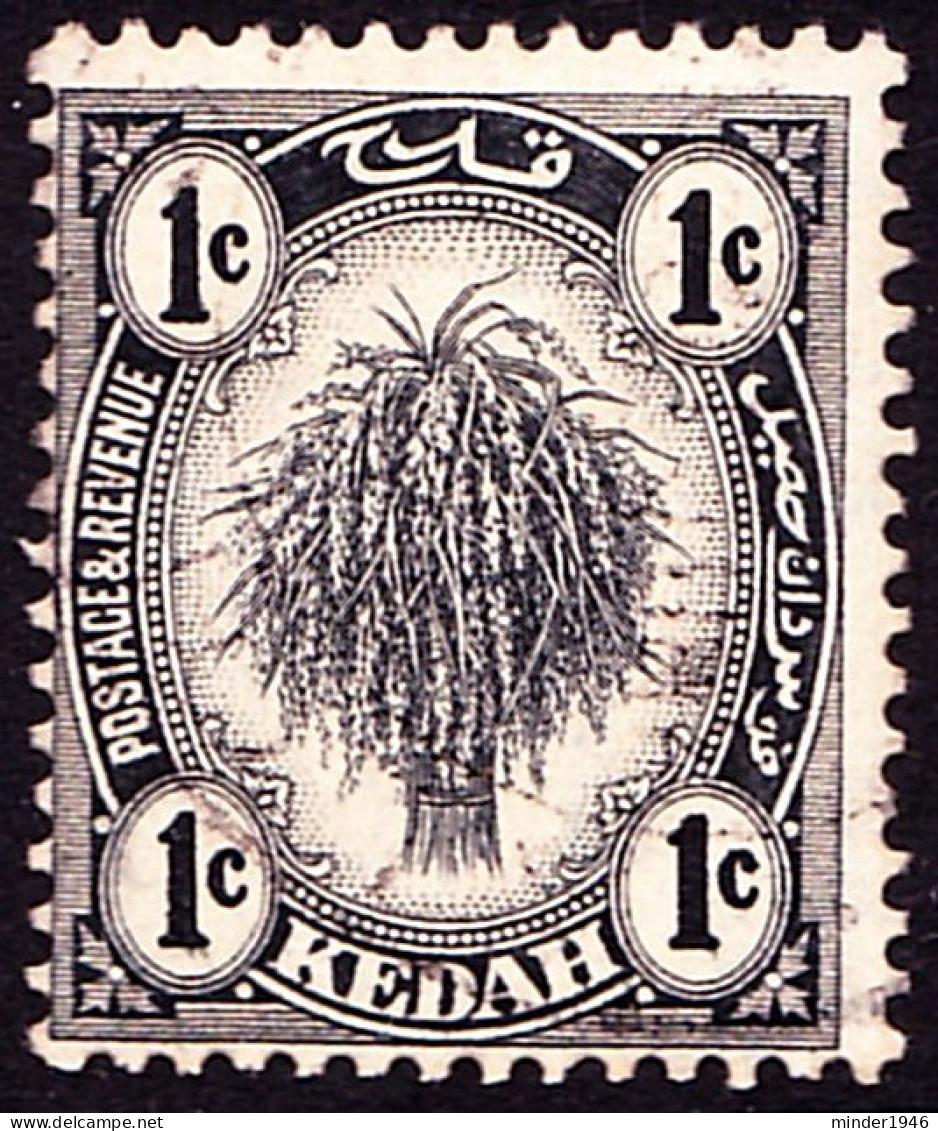 MALAYA KEDAH 1922 1c Black SG52 Used - Kedah