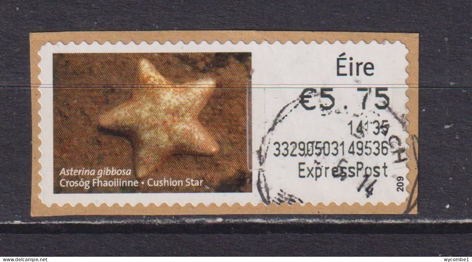 IRELAND  -  2013 Cushion Star SOAR (Stamp On A Roll)  CDS  Used On Piece As Scan - Used Stamps