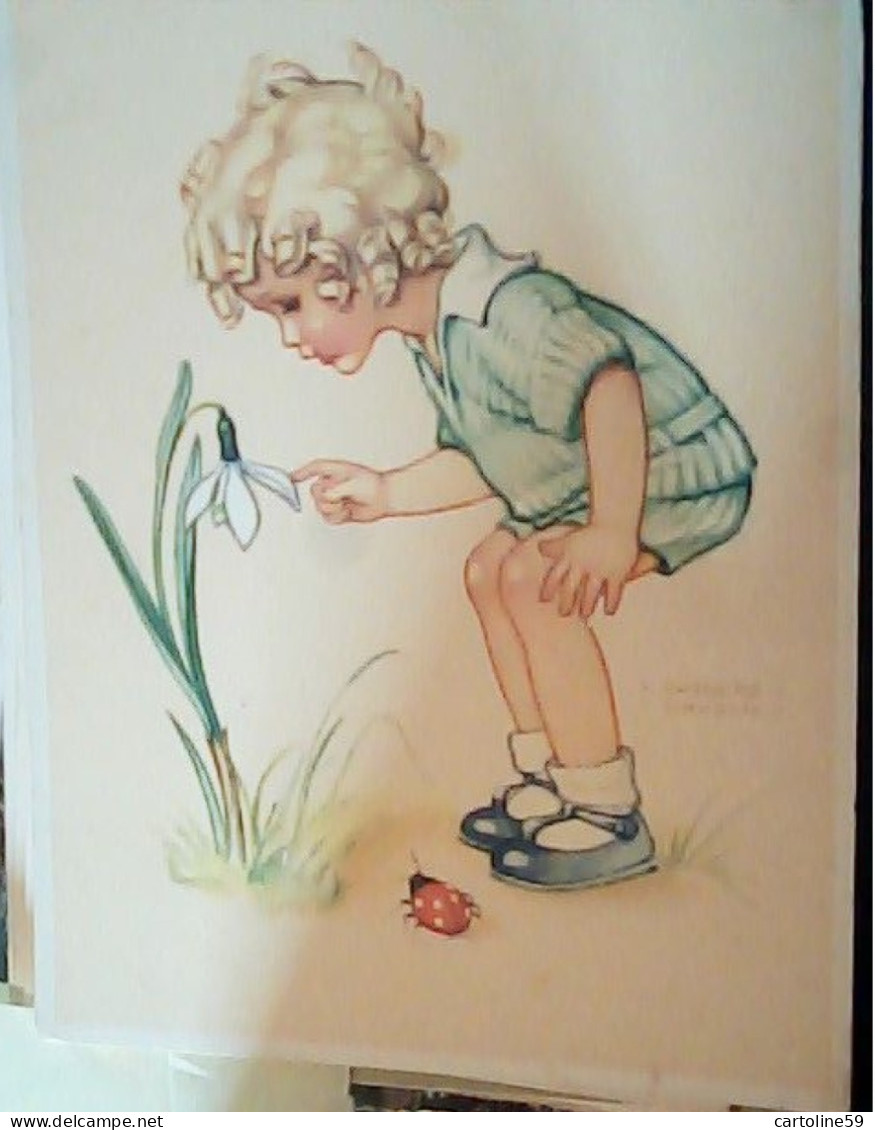 ILLUSTRATA ILLUSTRATORE Lungers Hausen  BAMBINA  FIORE COCCINELLA  N1940 JH10274 - Hausen, Lungers