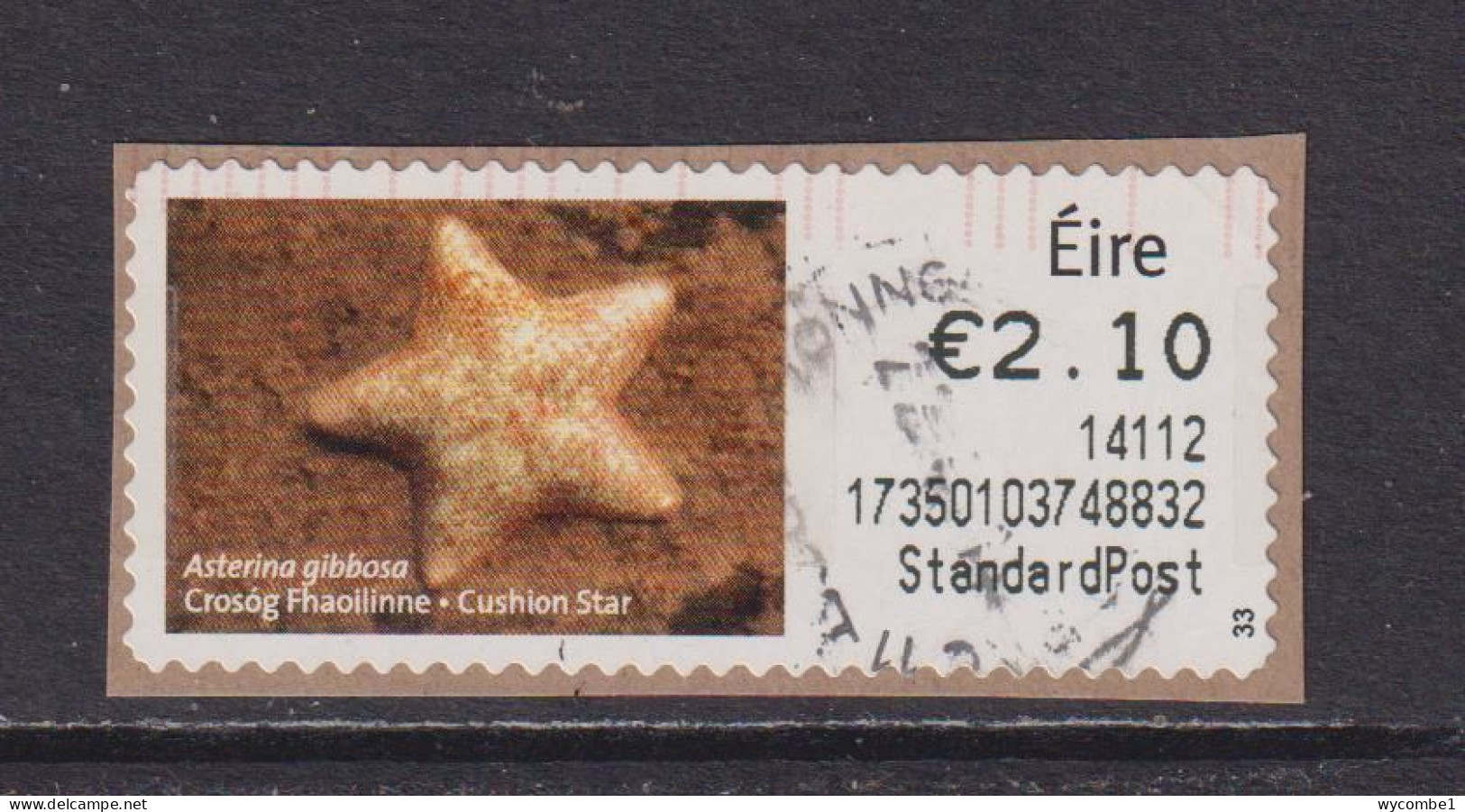 IRELAND  -  2013 Cushion Star SOAR (Stamp On A Roll)  CDS  Used On Piece As Scan - Used Stamps