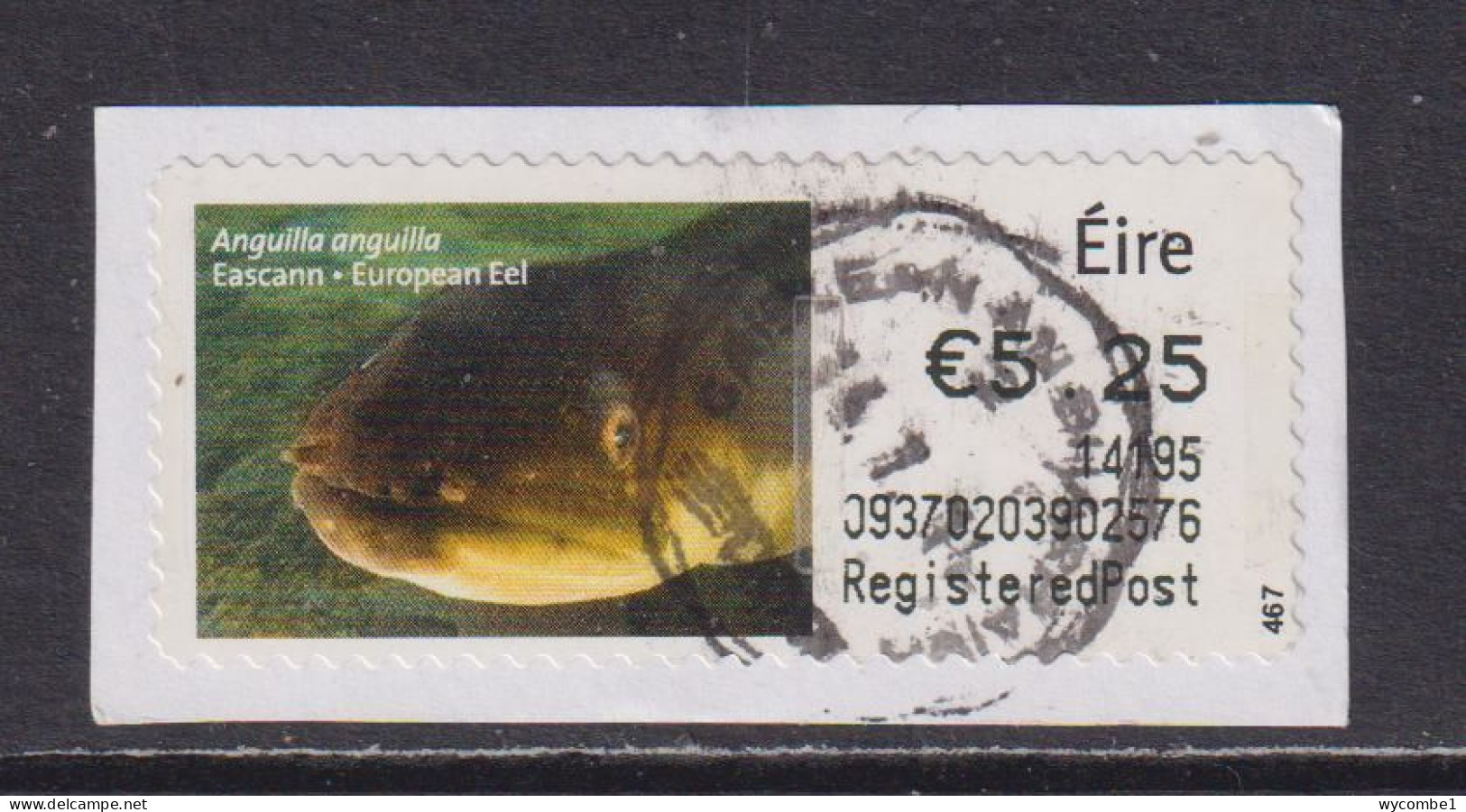 IRELAND  -  2013 European Eel SOAR (Stamp On A Roll)  CDS  Used On Piece As Scan - Oblitérés