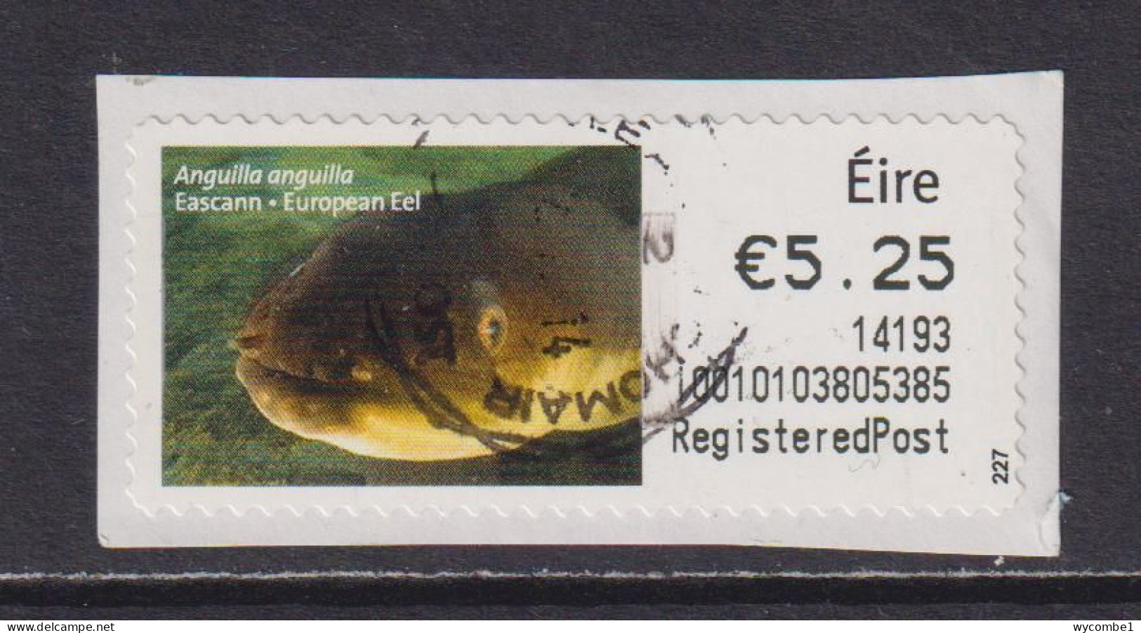 IRELAND  -  2013 European Eel SOAR (Stamp On A Roll)  CDS  Used On Piece As Scan - Used Stamps