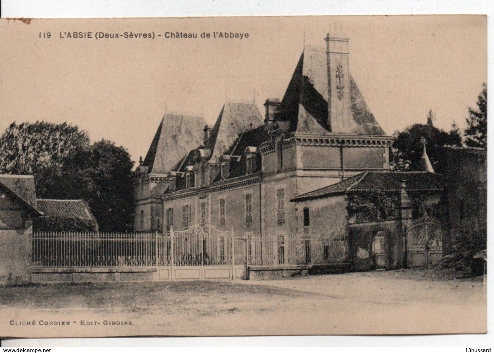 Carte Postale Ancienne L'Absie - Château De L'Abbaye - L'Absie