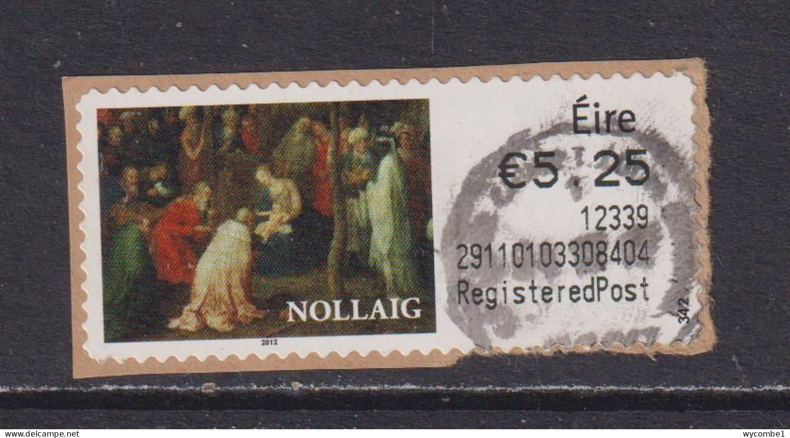 IRELAND  -  2012 Christmas SOAR (Stamp On A Roll)  CDS  Used On Piece As Scan - Usados