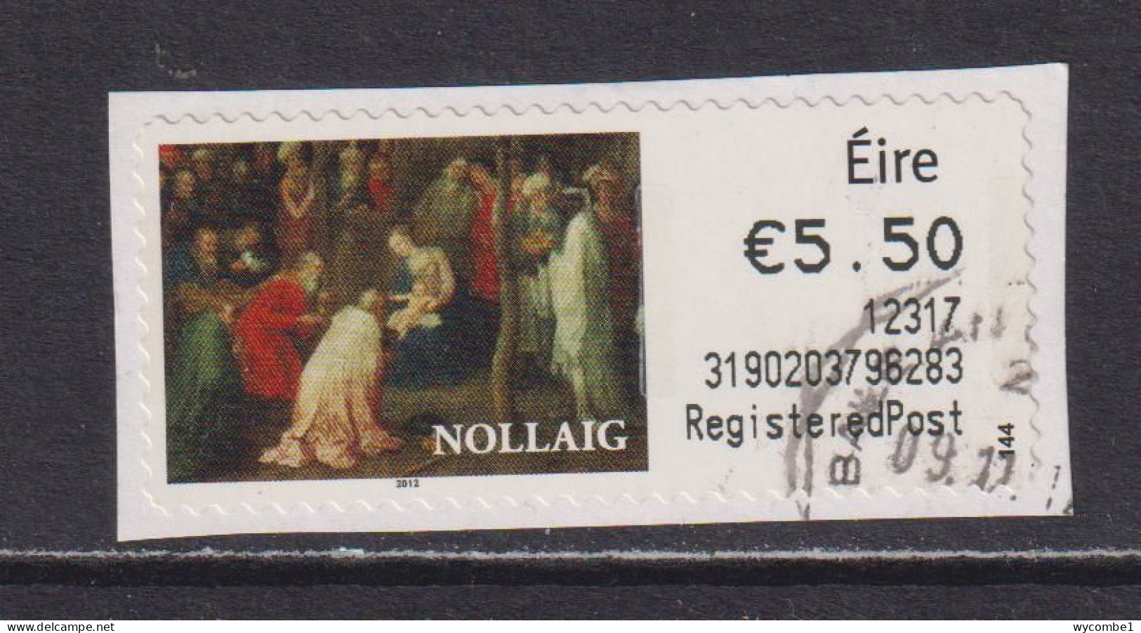 IRELAND  -  2012 Christmas SOAR (Stamp On A Roll)  CDS  Used On Piece As Scan - Used Stamps