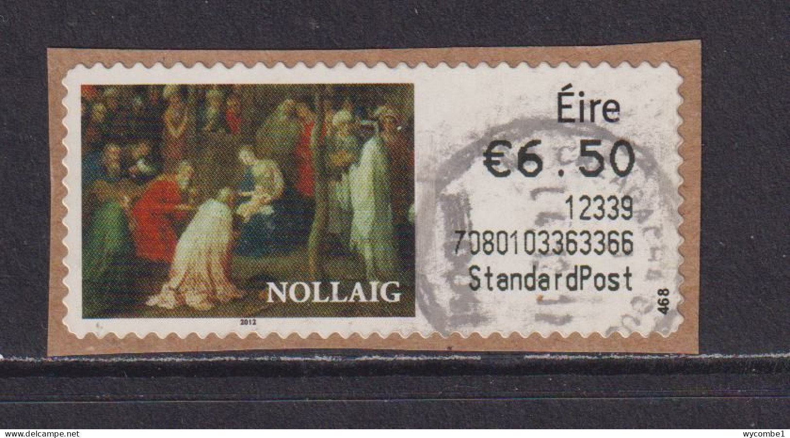 IRELAND  -  2012 Christmas SOAR (Stamp On A Roll)  CDS  Used On Piece As Scan - Oblitérés