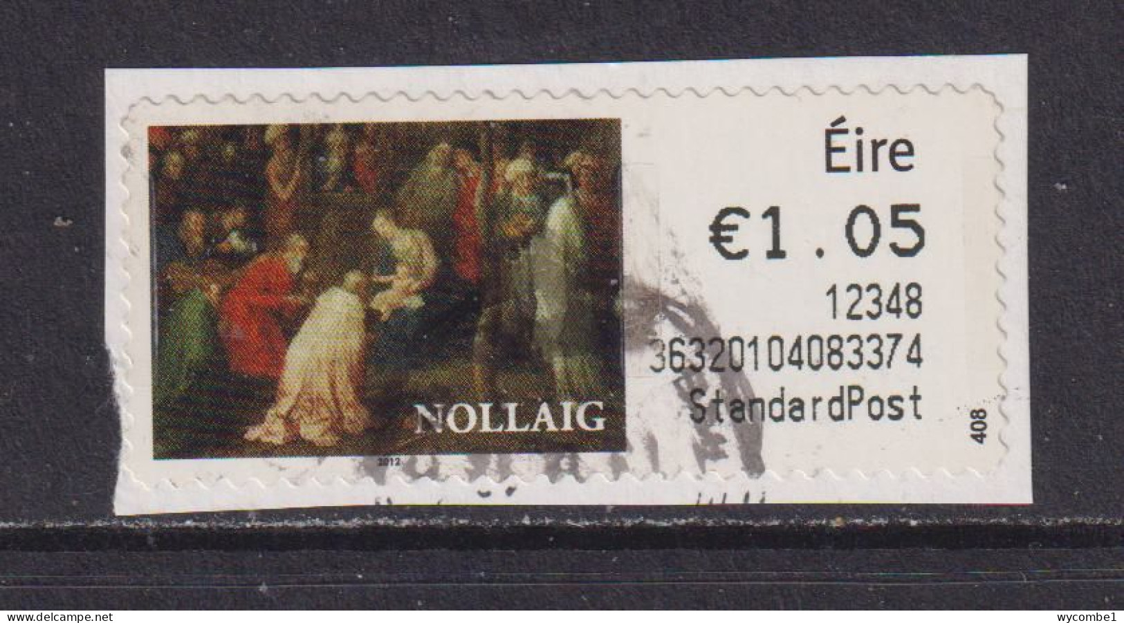 IRELAND  -  2012 Christmas SOAR (Stamp On A Roll)  CDS  Used On Piece As Scan - Usados