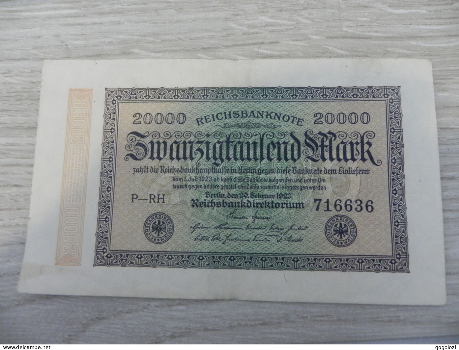 Deutschland Germany 20'000 Mark 1923 - 20.000 Mark