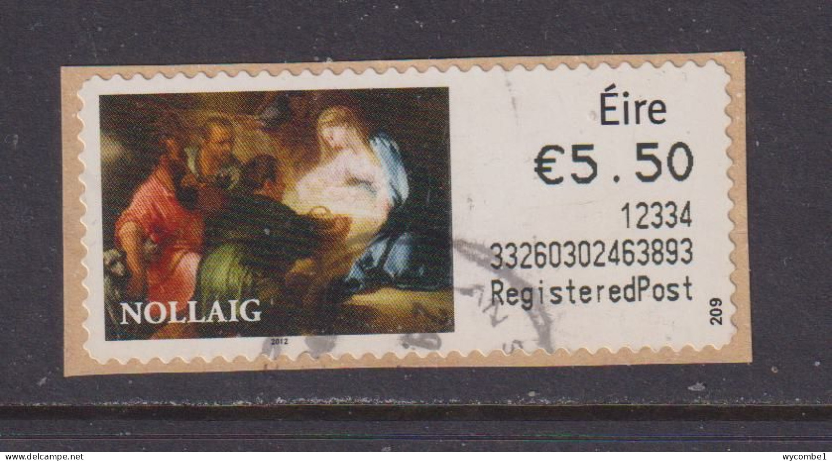 IRELAND  -  2012 Christmas SOAR (Stamp On A Roll)  CDS  Used On Piece As Scan - Used Stamps