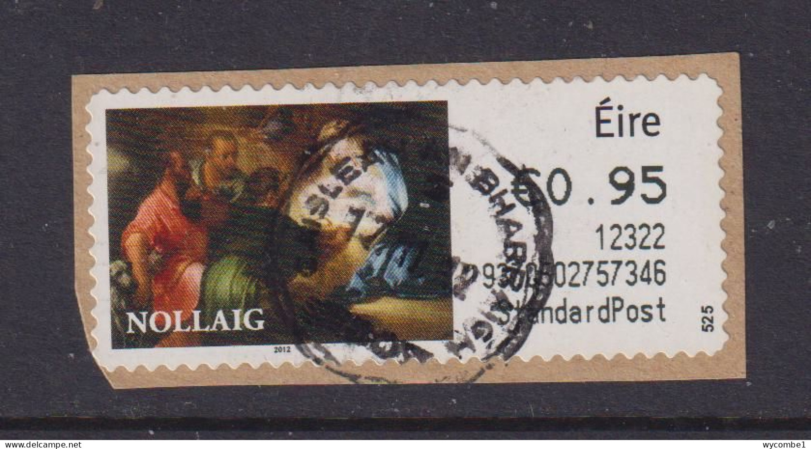 IRELAND  -  2012 Christmas SOAR (Stamp On A Roll)  CDS  Used On Piece As Scan - Usados