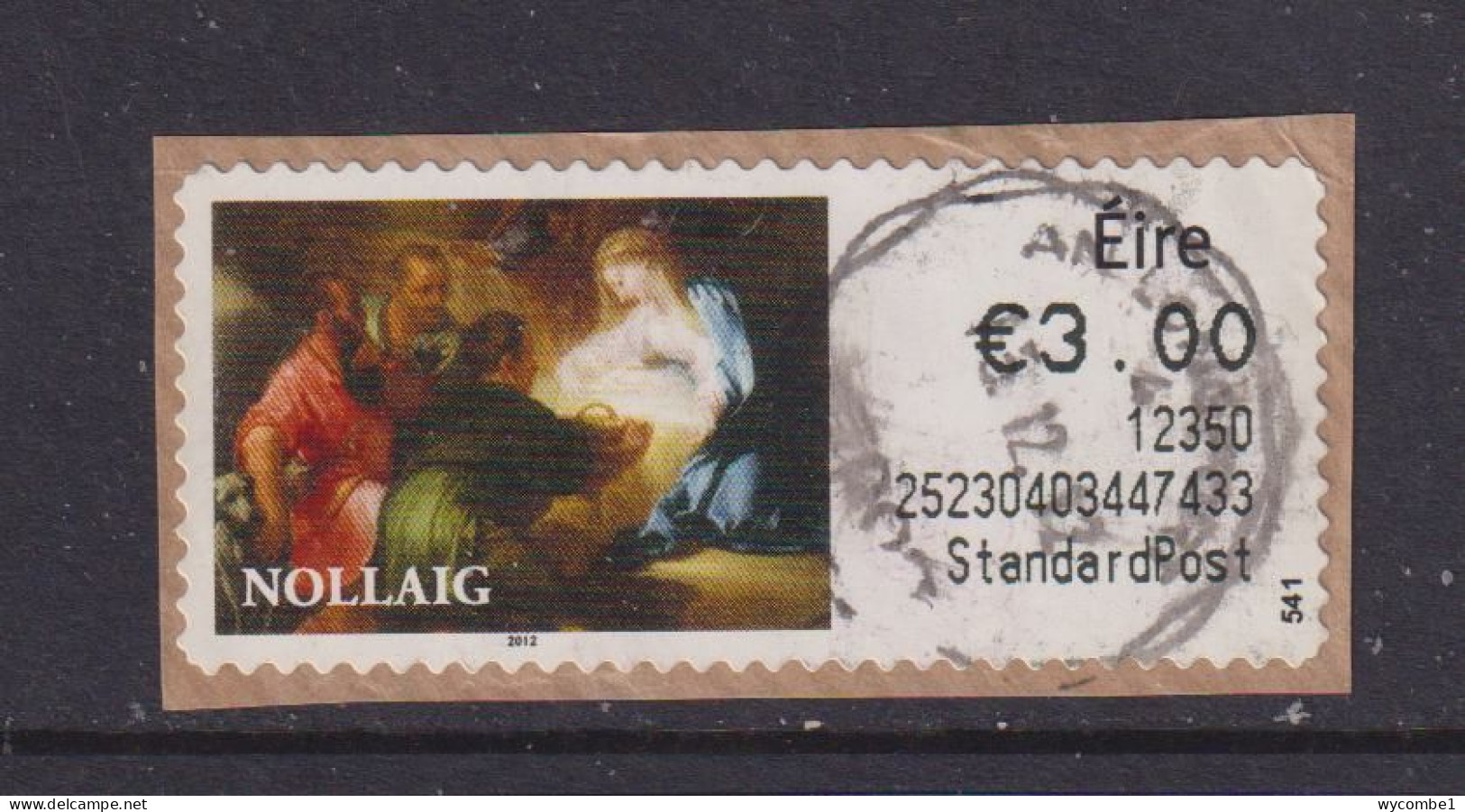 IRELAND  -  2012 Christmas SOAR (Stamp On A Roll)  CDS  Used On Piece As Scan - Oblitérés