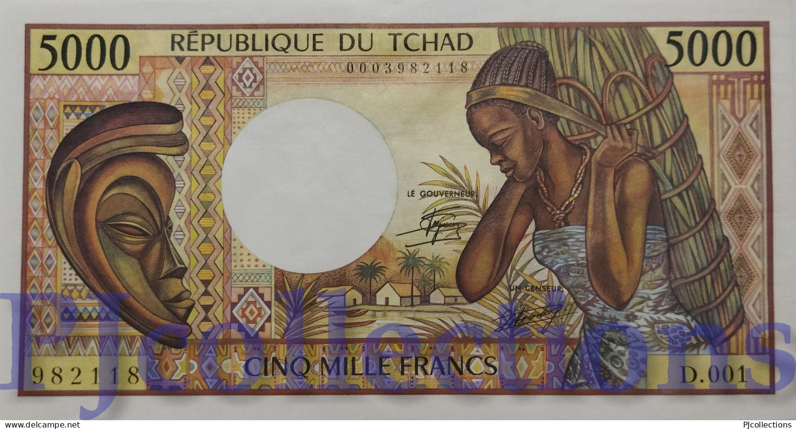 CHAD 5000 FRANCS 1984/85 PICK 11 AUNC - Tchad