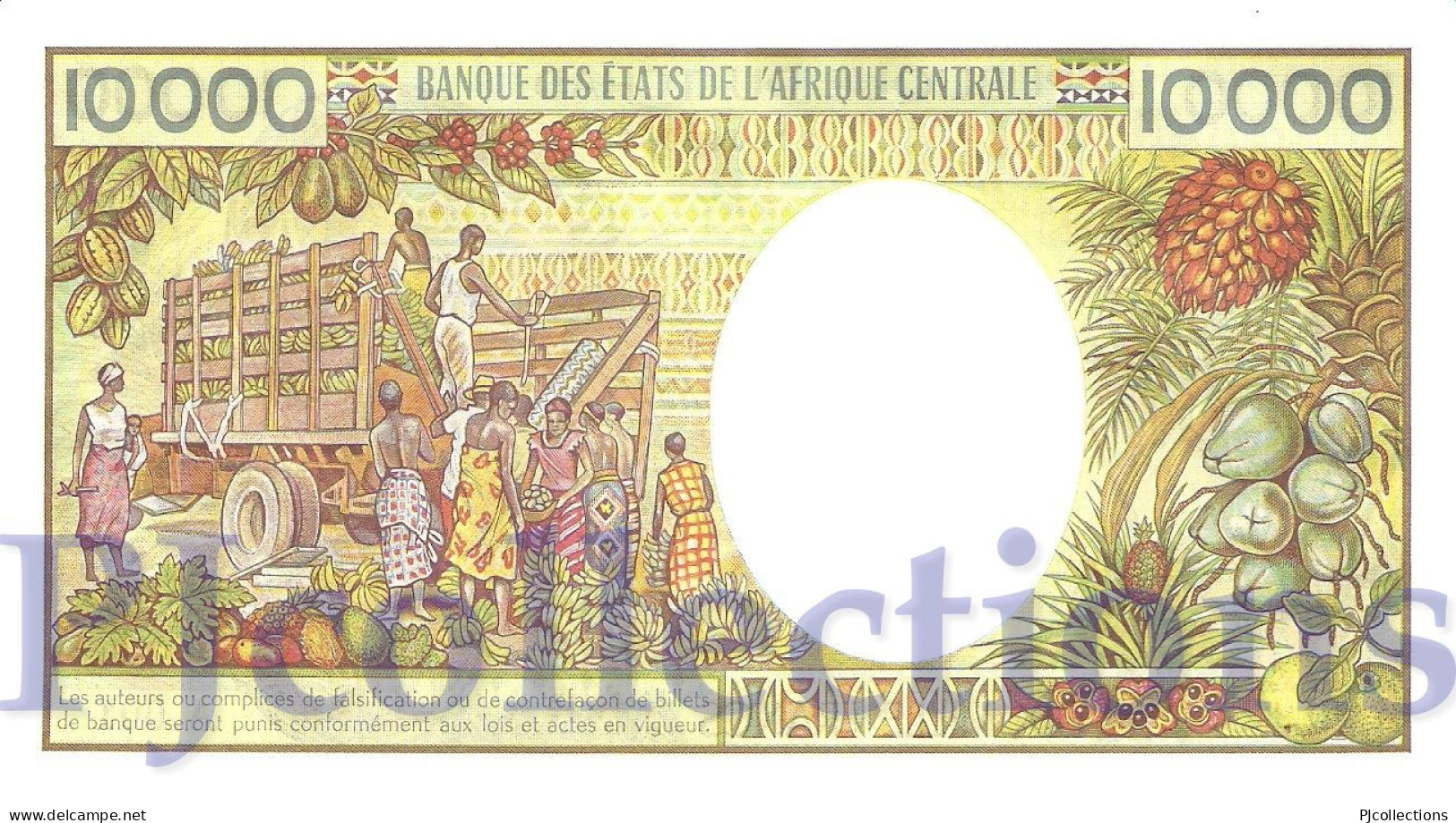 CHAD 10000 FRANCS 1984/91 PICK 12a AUNC - Tsjaad