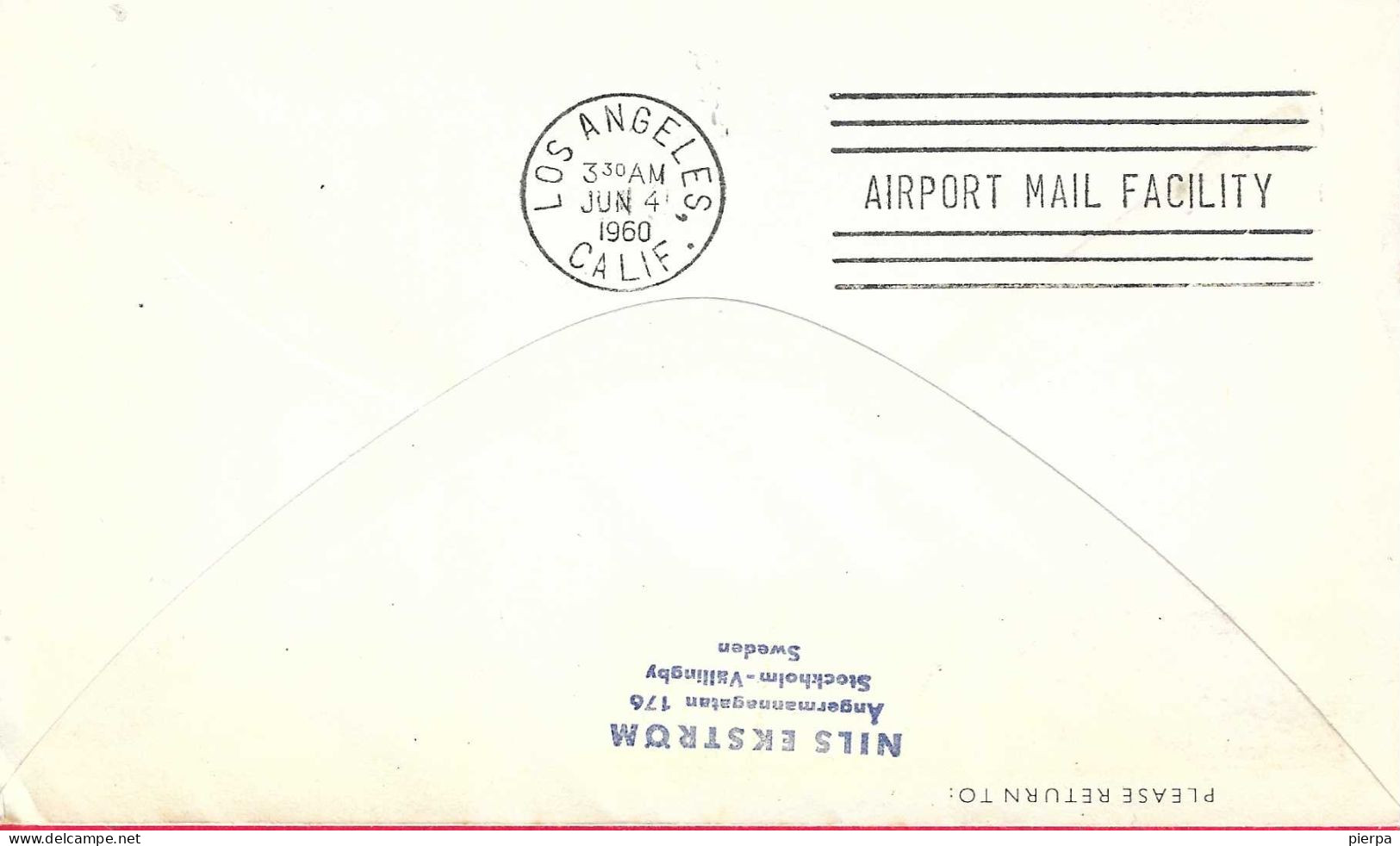 DANMARK - FIRST DOUGLAS DC-8 FLIGHT - SAS - FROM KOBENHAVN TO LOS ANGELES *3.6.60* ON OFFICIAL COVER - Airmail