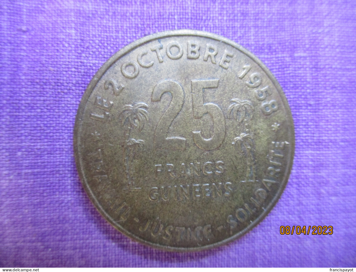 République De Guinée: 25 Francs 1959 (rare) - Guinea