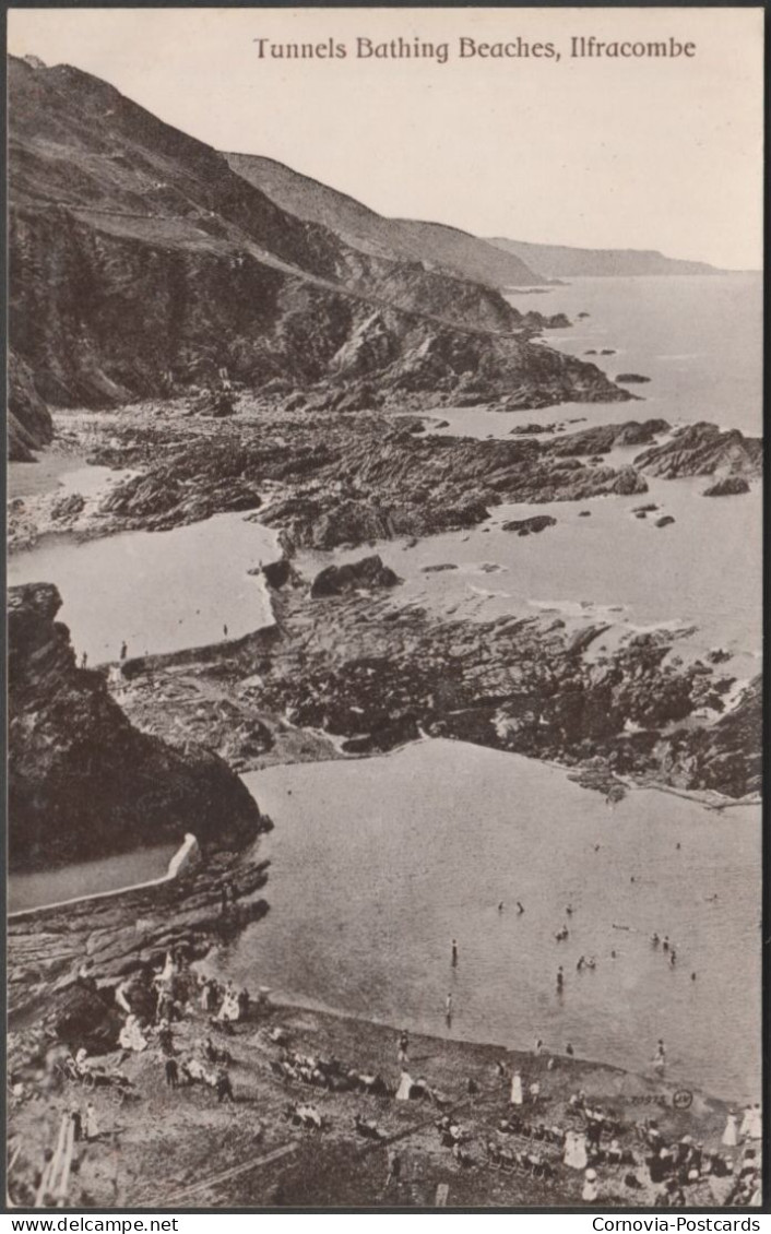 Tunnels Bathing Beaches, Ilfracombe, Devon, 1920 - Valentine's Postcard - Ilfracombe