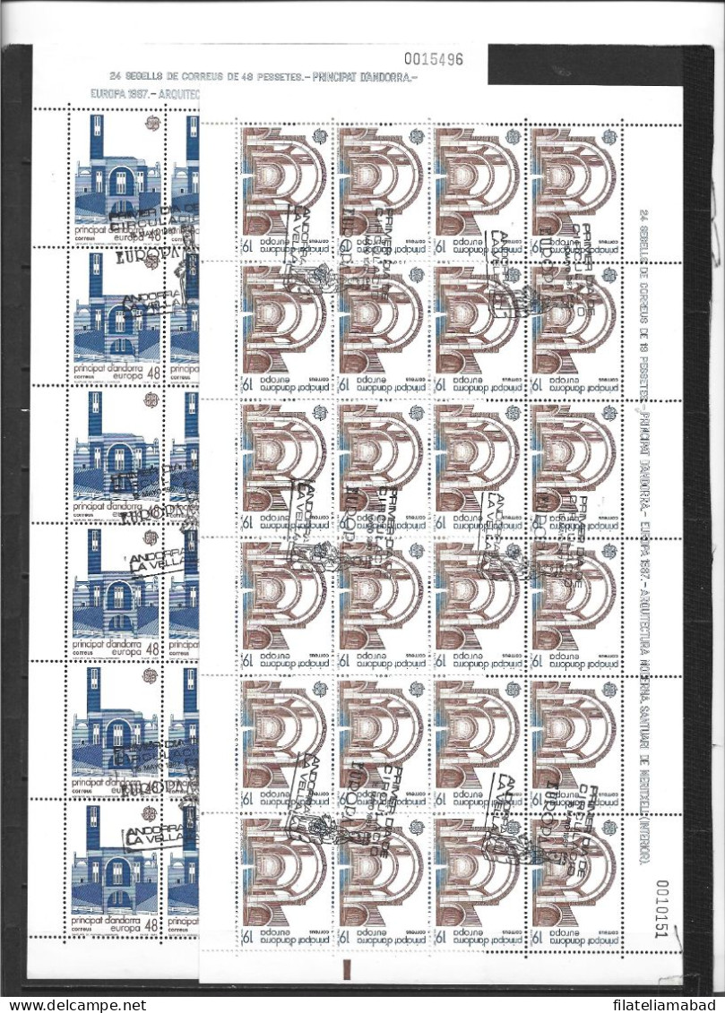 ANDORRA CORREO ESPAÑOL 24 SERIES MATASELLADAS TEMA EURPA 87 (C.H.) - Oblitérés
