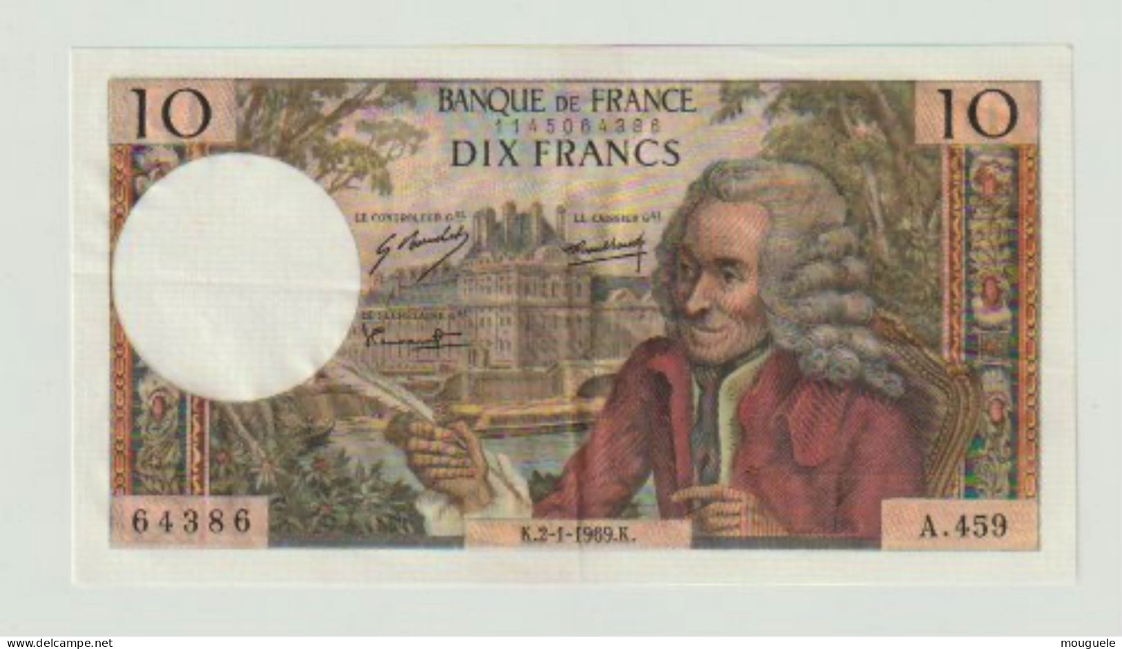 10 Francs Voltaire  Du 2-1-1969 - 10 F 1963-1973 ''Voltaire''